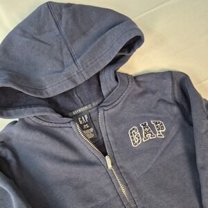 GAP Navy Blue Childrens Girls 7-8 Front Zip Stretch Hoodie Sweatshirt Pockets